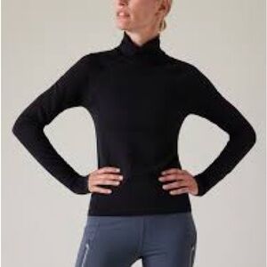 BNWT Athleta Black Turtleneck Sweater Sleek Knit Design